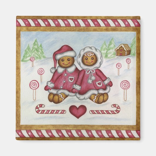 Pain d'épices Magnet de Noël pour garçon et fille (Devant)