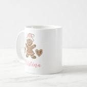 Pain d'épices rose mignon Fille Mug (Devant gauche)
