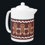 Pain d'épices - Teapot<br><div class="desc">De mignons garçons en pain d'épice décorent cette théière. Le design est issu de l'art original.</div>