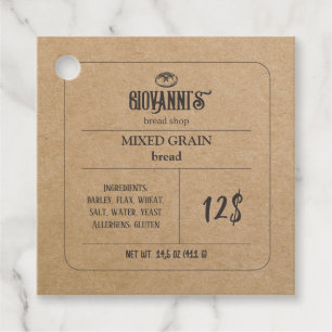 Pain Étiquette Brown Kraft Boulangerie en papier