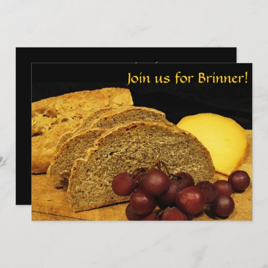 Pain, fromage et raisins Brinner Invitation (Devant / Derrière)