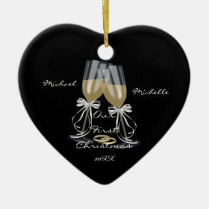 Pain grillé de mariage notre premier ornement de