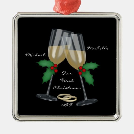 Pain grillé de mariage notre premier ornement de (Devant)