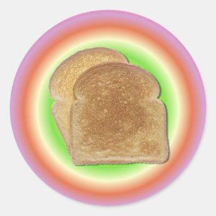 Pain grillé sur un autocollant de plat