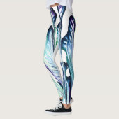 Pain Remover 1 Purple Green Abstract Leggings (Gauche)