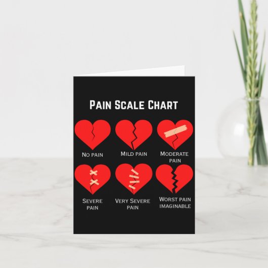 Pain Scale Chart Design For Funny Valentines Day  Kaart (Voorkant)