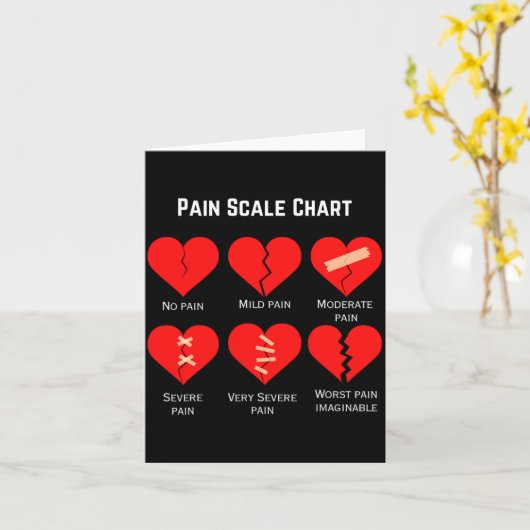 Pain Scale Chart Design For Funny Valentines Day  Kaart (Gele Bloem)