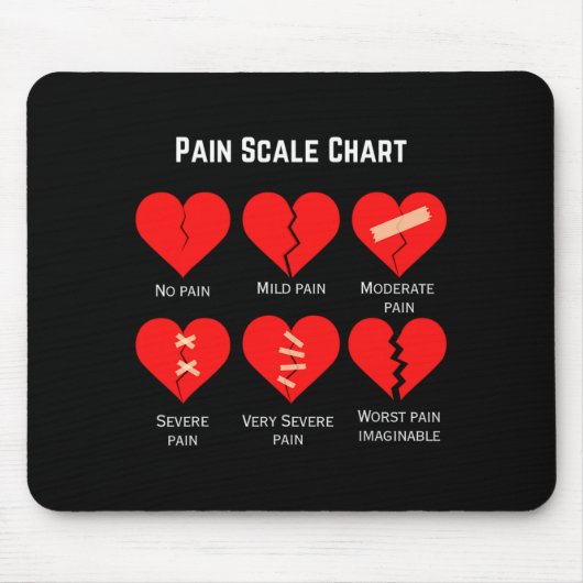 Pain Scale Chart Design For Funny Valentines Day  Muismat (Voorkant)
