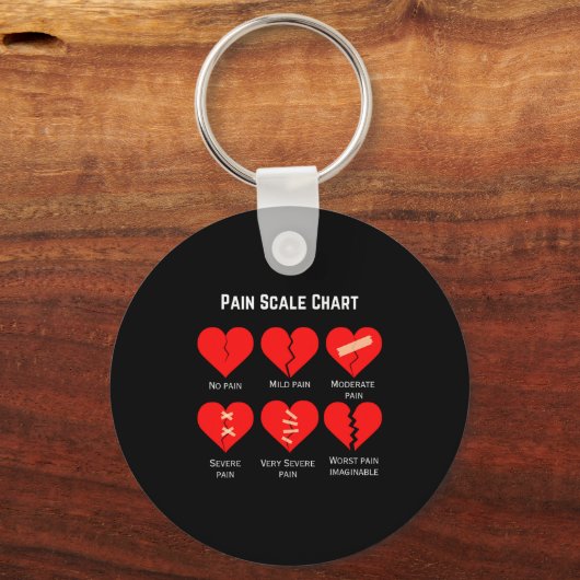 Pain Scale Chart Design For Funny Valentines Day  Sleutelhanger (Voorkant)