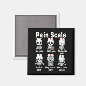 Pain Scale Cute Nurse Skeleton Halloween Trauma Fu Magneet (Voorkant / Achterkant)