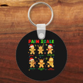 Pain Scale Funny Gingerbread Man Christmas Nurse H Sleutelhanger (Voorkant)