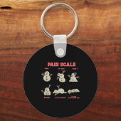 Pain Scale Funny Melting Snowman Christmas Sleutelhanger (Voorkant)