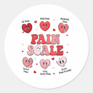 Pain Scale Heart Snoep Trauma Nurse Triage Valenti Ronde Sticker