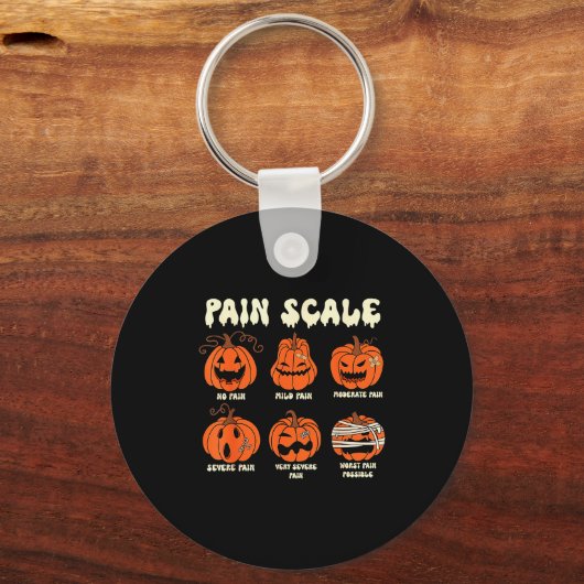 Pain Scale Soky Pumpkin Fall Halloween Trauma Nurs Sleutelhanger (Voorkant)
