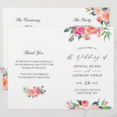 PAINES BLOOMS Floral DIY Folded Wedding Programme (Voorkant / Achterkant)