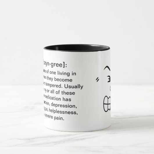 Paingry Chronic Pain Cup - Definitie en pijnzijde Mok (Midden)
