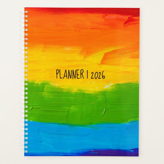 Paint à l'huile Rainbow LGBT 2026 Planner - Gay pr (Devant)