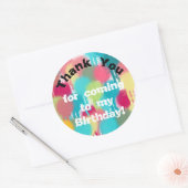 Paint Birthday Bedankt Ronde Sticker (Envelop)