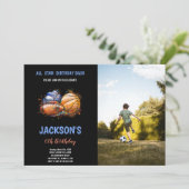 Paint Black Sports Anniversaire Invitations avec p (Debout devant)