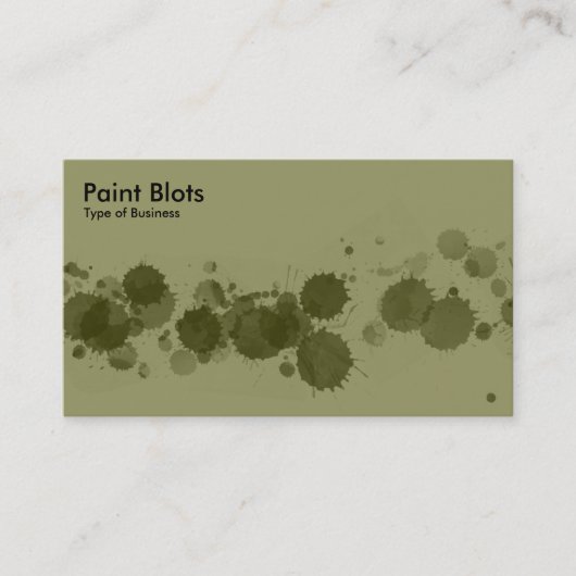 Paint Blots - DK Olive op Khaki Visitekaartje (Voorkant)