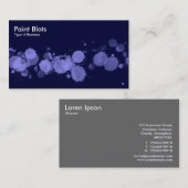 Paint Blots - Pastel Blue op Dk Navy Visitekaartje (Voorkant / Achterkant)
