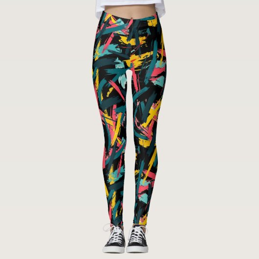  paint brush strokes yoga gym Leggings (Voorkant)