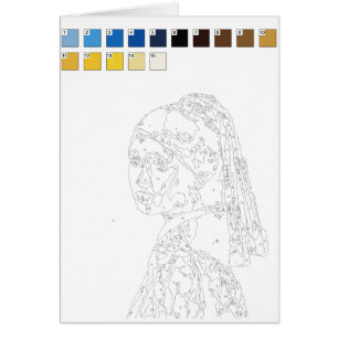 Paint By Numbers Card: Une fille avec une perle