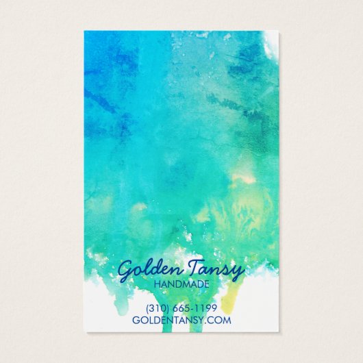 Paint Drip die Ketting-juwelen-beeldschermkaart ve Visitekaartje (Achterkant)