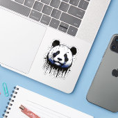 Paint Drip Panda Sticker (Laptop met iPhone)