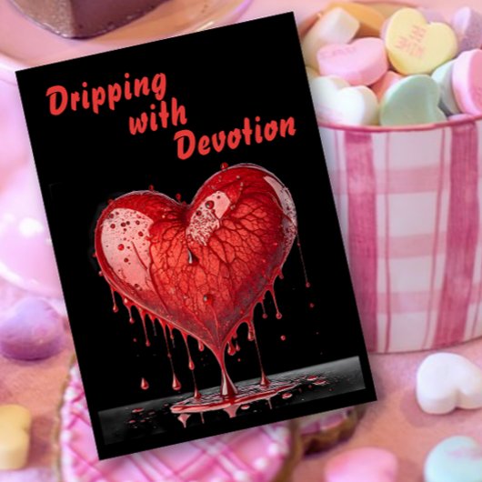 Paint Drip Red Heart Valentijn Kaart