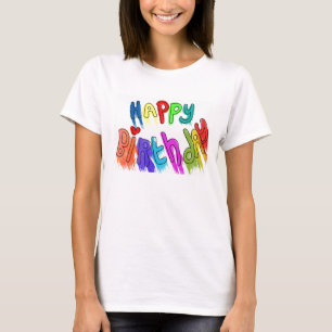 Paint Dripping Happy Birthday Vrouwen T-shirt