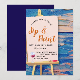 Paint en SIP Uitnodiging Adult Paint Party