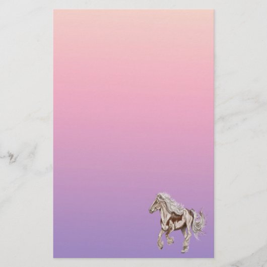 Paint Horse Galloping Pastel Papier papeterie (Devant)
