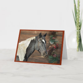 Paint Horse Kerstkaart kaart