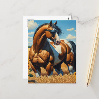 Paint Horse Met Zonnebril Briefkaart