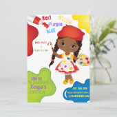 Paint Invitation Anniversaire Pour Fille (Debout devant)