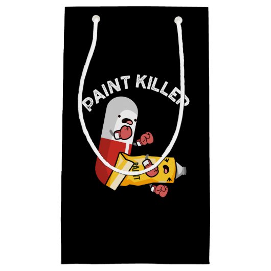 Paint Killer Funny Pill Pun Dark BG Klein Cadeauzakje (Voorkant)