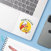 Paint Killer Funny Pill Pun Sticker (Laptop met iPhone)