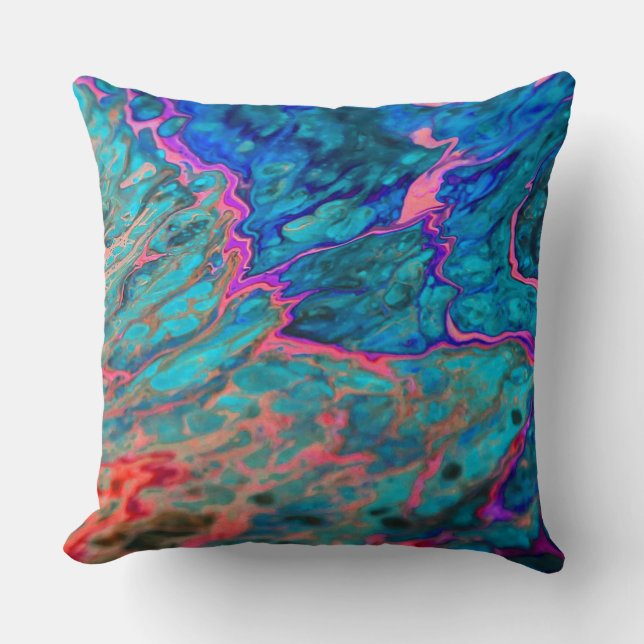 Paint Liquid Pour décoration style art coussin (Recto)