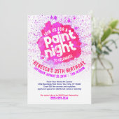 Paint Night Anniversaire Invitation - Rose Chaud (Debout devant)