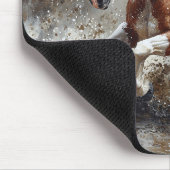 Paint paard loopt door het water muismat (Hoek)