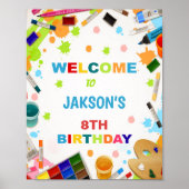 Paint Party Affiche de bienvenue d'anniversaire (Devant)