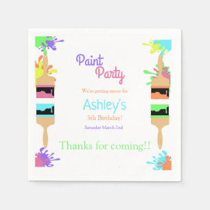 Paint Party Invitation, Art Party, Birthday Servet