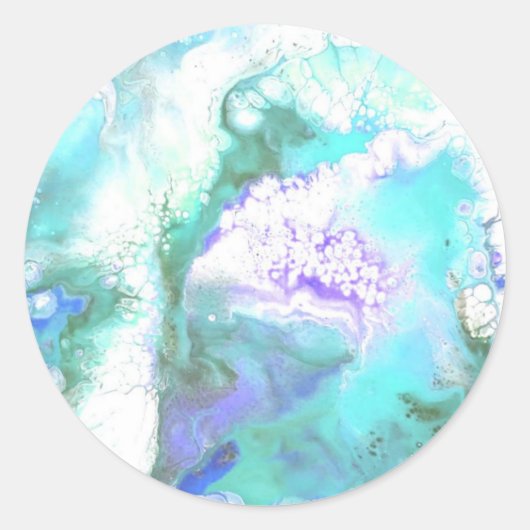 "Paint Pour" Ronde Sticker (Voorkant)