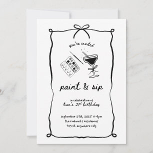Paint & Sip 21e verjaardag uitnodiging Sjabloon