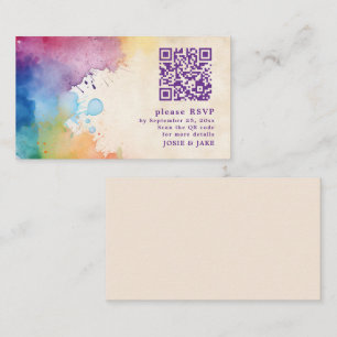 Paint spatten RSVP QR Code Enclosure Kaart