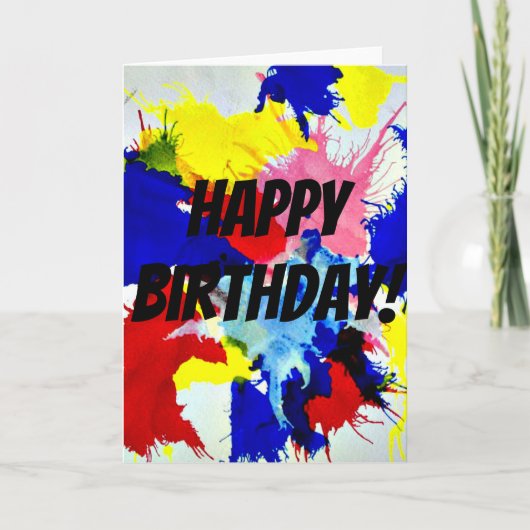 Paint Splash "Joyeux anniversaire !" Carte (Devant)