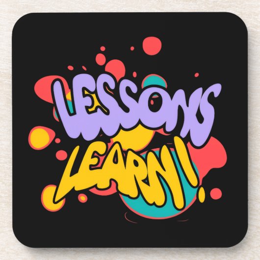 PAINT SPLASH LESSONS LEARN HARD PLASTIC COASTER BIER ONDERZETTER (Voorkant)