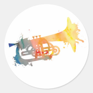 Paint Splat Mellophone Ronde Sticker