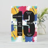Paint Splatter 13e invitation anniversaire (Debout devant)